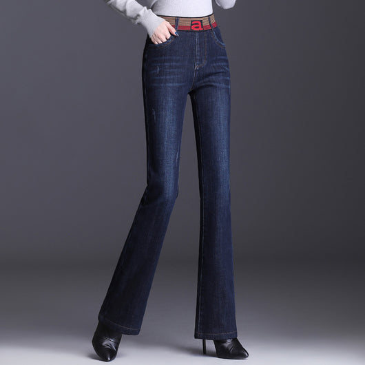 Pantalones Vaqueros Mujer Cintura Alta Micro Acampanados