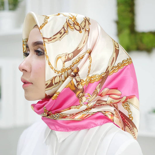 Pañuelo Cuadrado Grande de Seda Simulada - Accesorio Versátil para Mujer - Image 36