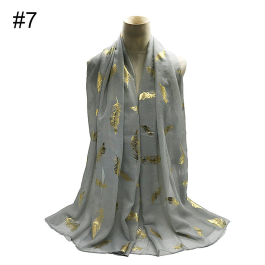 Pañuelo Turbante Versátil con Estampado de Hojas Doradas para Mujer - Image 15