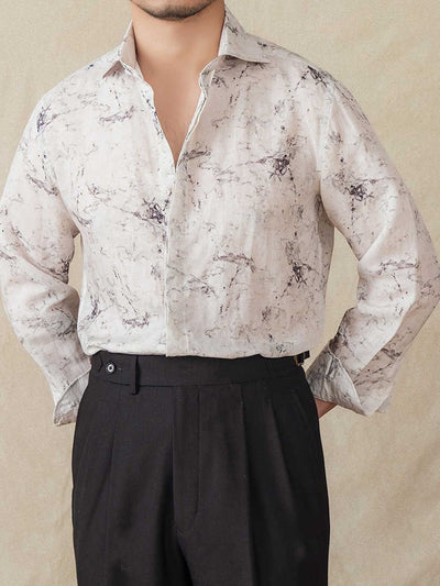 Camisa Casual de Manga Larga Transpirable con Estampado Retro - Image 4