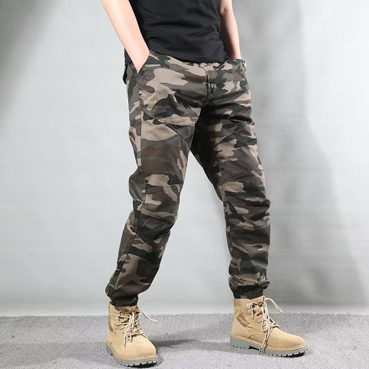 Pantalones Cargo Retro Estilo Japonés con Camuflaje y Corte Tobillero - Image 7