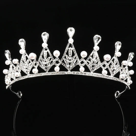 Corona de Perlas Imitación Atmosférica Novia Princesa Boda
