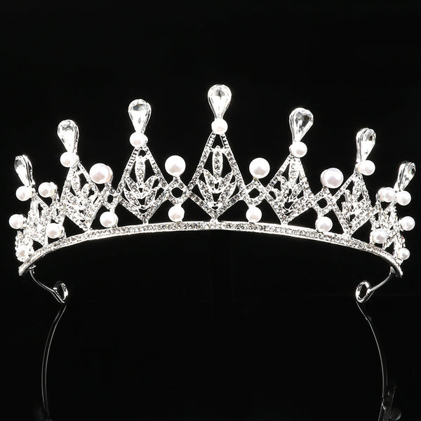 Corona de Perlas Imitación Atmosférica Novia Princesa Boda