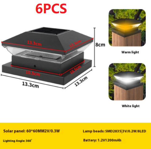 Lámpara Solar de Pilar Exterior Resistente al Agua - Image 19