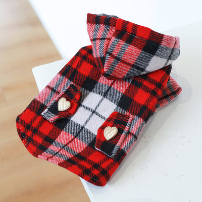 Abrigo Tipo Trench Cuadrille Rojo para Otoño e Invierno - Image 24