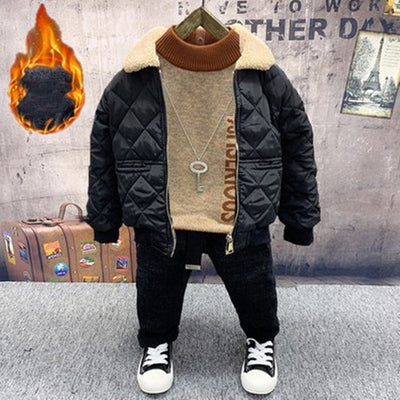 Conjunto Infantil 4 Piezas: Abrigo Polar, Suéter, Jeans y Chamarra - Image 7