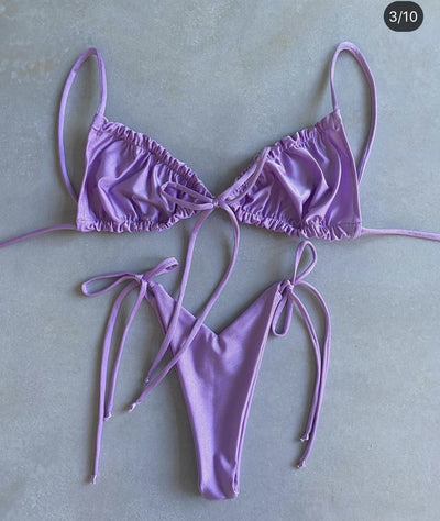 Bikini Deportivo de Tiras Ajustables en Color Sólido - Image 6