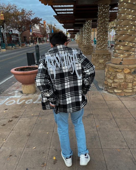 Camisa Suelta Cuadros con Bordado y Cierre - Image 2