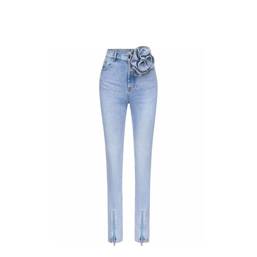 Jeans Mujer con Aberturas Florales y Cierre de Cremallera - Image 5