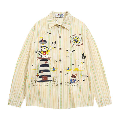 Camisa Holgada Hip-hop para Hombre - Primavera y Otoño - Image 7