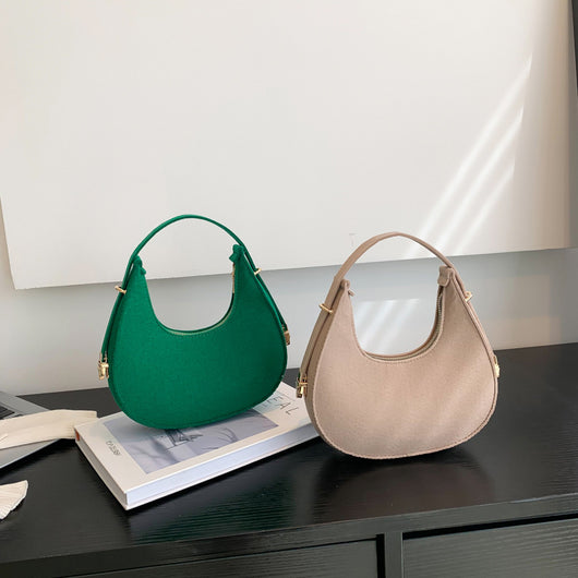 Bolso Retro de Fieltro con Detalle de Hendidura Axilar - Image 19