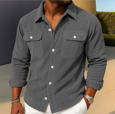 Camisa-Abrigo Holgada de Pana para Hombre - Image 3