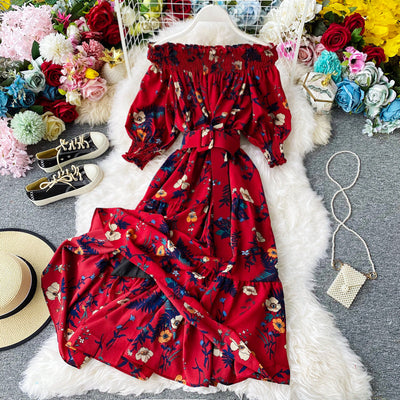 Vestido Estampado con Cuello y Mangas Farol Ajustable - Image 3