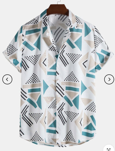 Camisa Estampada Artística para Hombre - Manga Corta - Image 14