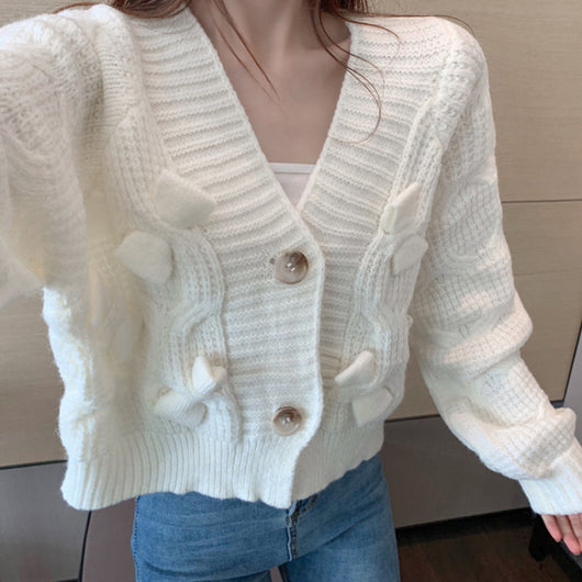 Saco Tejido Blanco Suelto para Mujer - Image 15