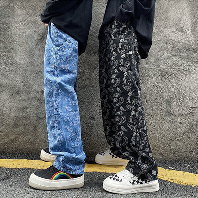 Jeans Holgados Vintage con Estampado Floral de Anacardo - Image 7