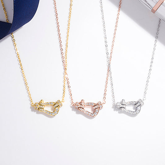 Collar de Plata Esterlina 925 con Cierre Herradura Coreano - Diseño Versátil