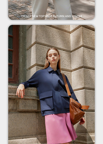 Camisa Casual Suelta de Solapa en Colores Sólidos para Hombre - Image 12
