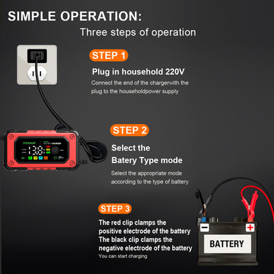Cargador Inteligente 12V para Baterías de Plomo y Litio con Pantalla Grande a Color - Image 14