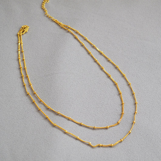 Collar Cadena Doble Arvejas Temperamento - Image 13
