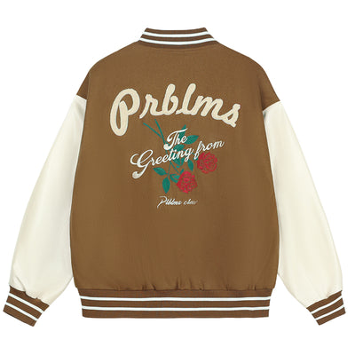 Chaqueta Deportiva Bordada con Rosas - Estilo Urbano Oversized - Image 5