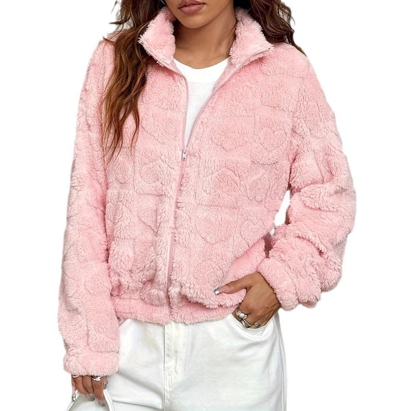 Cardigan Reversible de Cuello Alto con Cierre de Cremallera