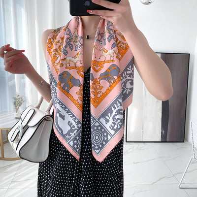 Pañuelo de Seda Twill Grande 90cm para Mujer