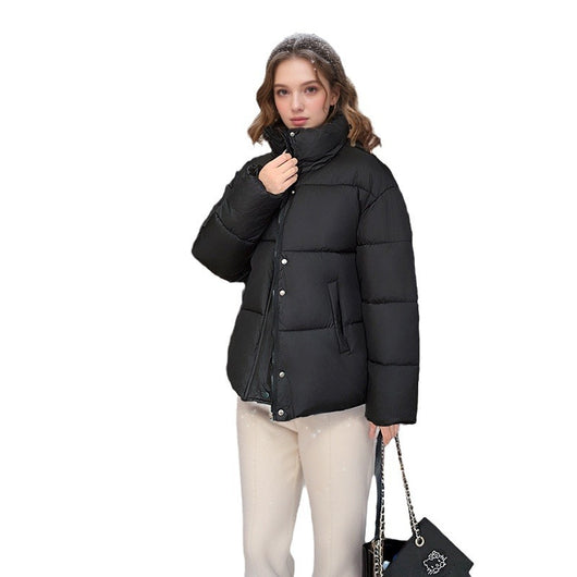 Chaqueta Acolchada Corta Suelta con Cuello Solapa - Abrigo Térmico Grueso - Image 5
