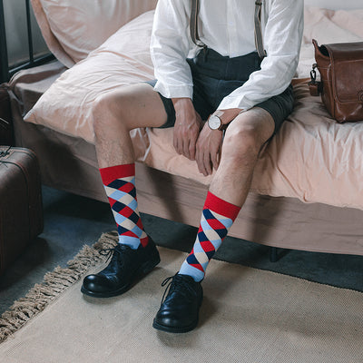 Calcetines de Tubo Diamante Coloridos para Parejas - Image 8