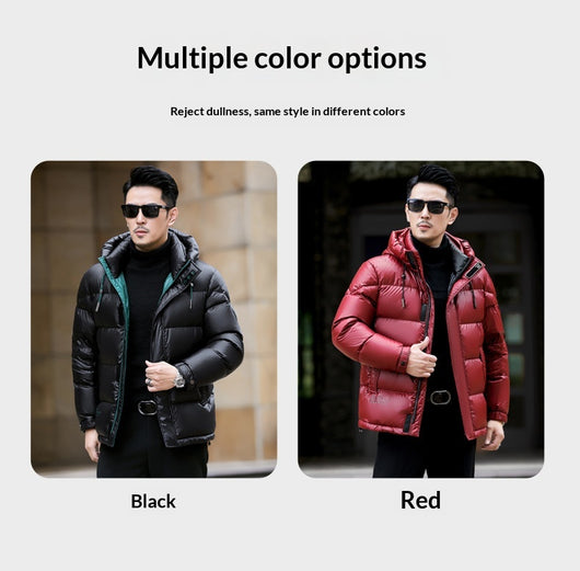 Chaqueta Puffer Premium de Plumón de Pato 90% con Capucha para Hombre - Image 11