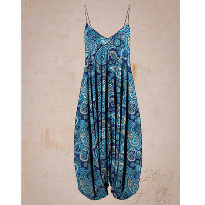 Jumpsuit Holgado con Estampado Étnico y Tirantes para Playa - Talla Plus - Image 4