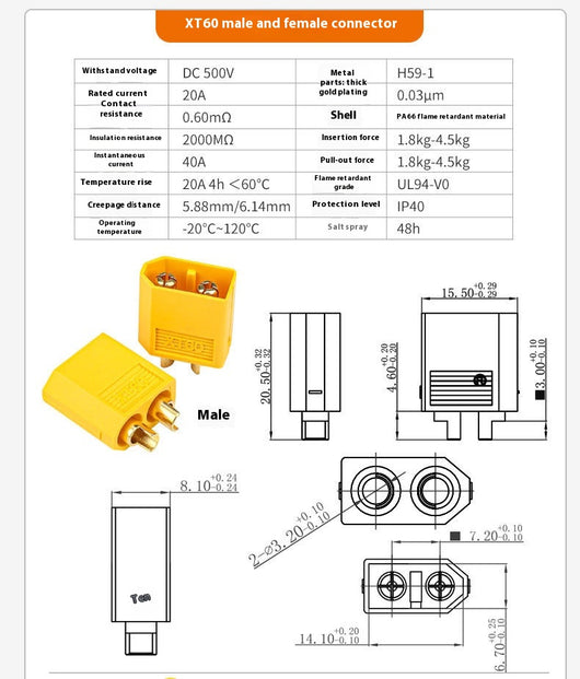 Conector Banana de Alta Corriente para Motores de Aeromodelismo (Macho y Hembra) - Image 9