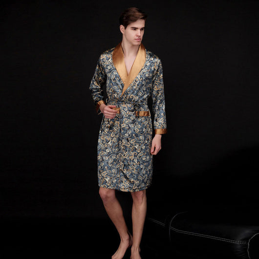Pijama Largo de Seda Helada para Hombre - Comodidad Fresca para el Verano - Image 7
