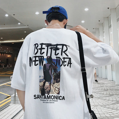 Playera Manga Corta Hombre Suelta Tendencia Verano - Image 3