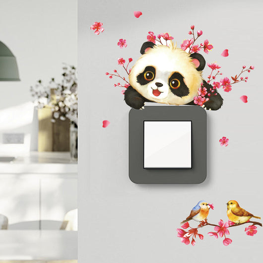 Vinilo Decorativo Rama de Cerezo con Panda Gigante