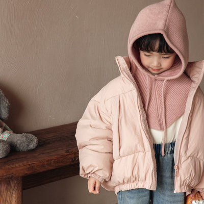 Abrigo Acolchado con Gorro Tejido para Niños - Colección Otoño Invierno