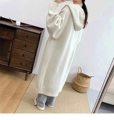 Cardigan Largo con Capucha Estilo Coreano Tejido para Mujer - Image 15