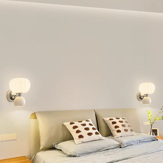 Lámpara de Pared Calabaza Crema para Dormitorio Principal - Image 3