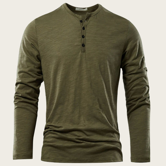 Camisa Casual de Algodón Manga Larga para Hombre