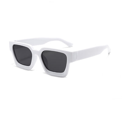 Olive green rectangular sunglasses with dark gray lenses, featuring a thick, modern frame design. - Image 5