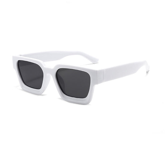 Olive green rectangular sunglasses with dark gray lenses, featuring a thick, modern frame design. - Image 5