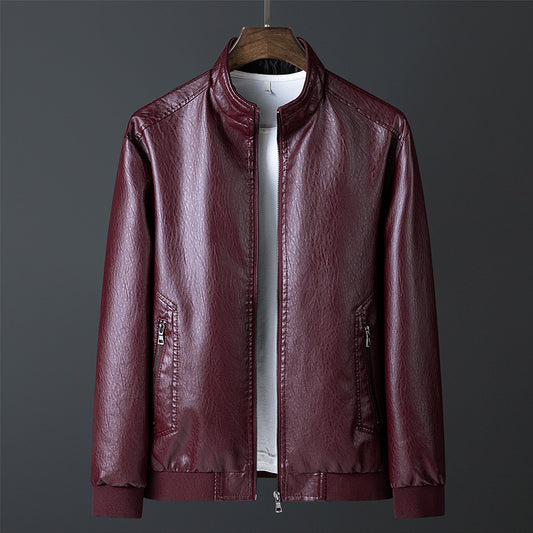 Chaqueta de Cuero con Cuello Alto para Primavera y Otoño - Image 2