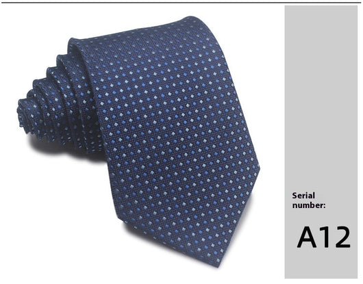 Corbata Jacquard Rayada 8CM para Hombre - Rojo, Negro y Azul - Image 38