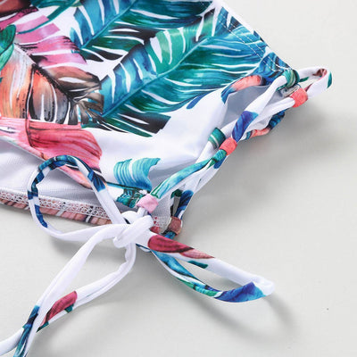 Bikini Dividido Estampado de Hojas para Mujer - Image 8