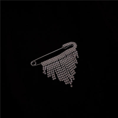 Broche de Diamante Texturizado con Borla y Aguja para Mujer - Image 3