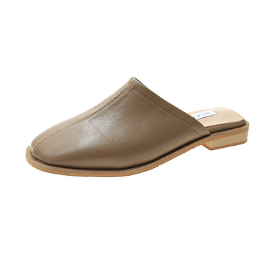 Sandalias de Cuero Suave con Tacón Bajo Baotou para Mujer - Image 5