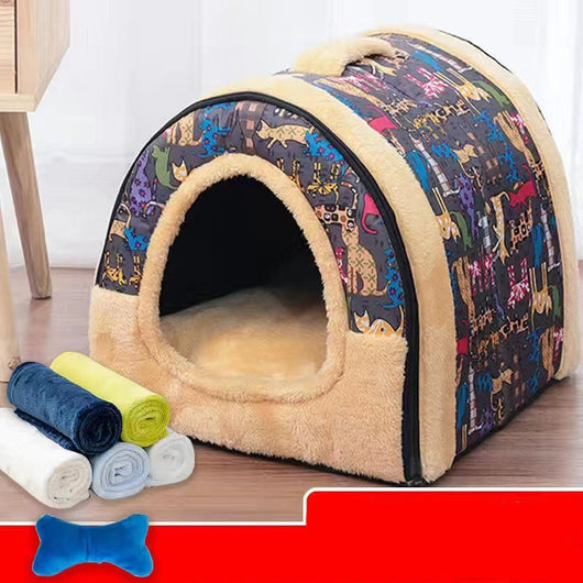 Casa Cama para Gatos Cerrada Desmontable y Lavable - Image 4