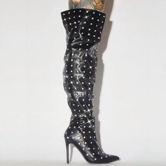 Botas Altas a la Rodilla Estilo Runway - Moda Europea y Americana