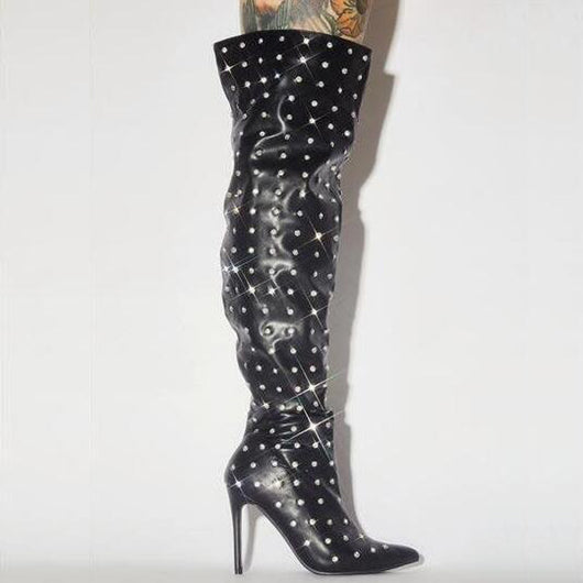 Botas Altas a la Rodilla Estilo Runway - Moda Europea y Americana