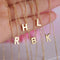 Simple Heart-shaped Letter Pendant Women's Dorado-plated Necklace Clavicle Chain Steel color A